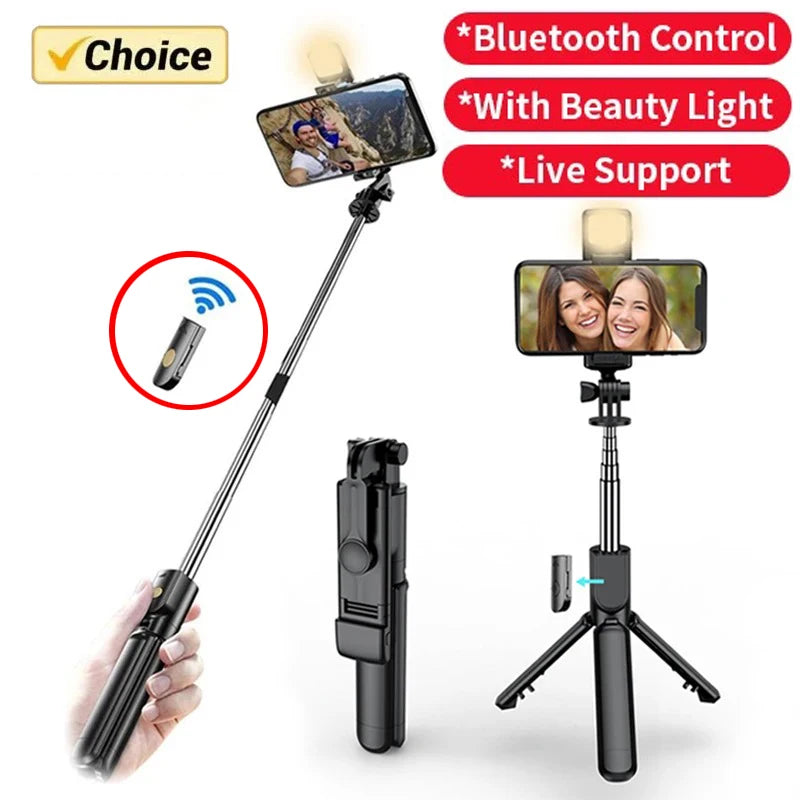 FlexiSnap Pro™️ | Bluetooth Selfie Stick & Tripod with LED Light