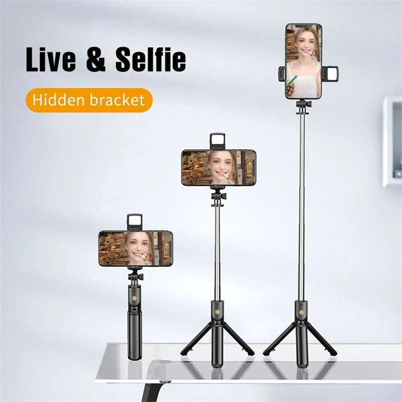 FlexiSnap Pro™️ | Bluetooth Selfie Stick & Tripod with LED Light