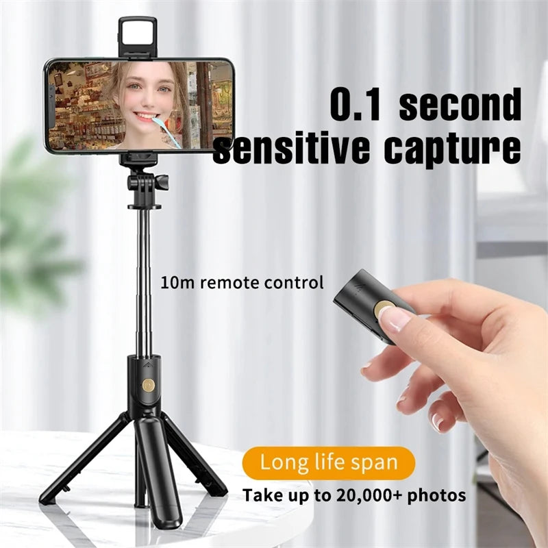 FlexiSnap Pro™️ | Bluetooth Selfie Stick & Tripod with LED Light