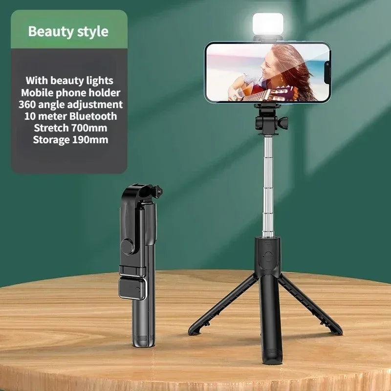 FlexiSnap Pro™️ | Bluetooth Selfie Stick & Tripod with LED Light